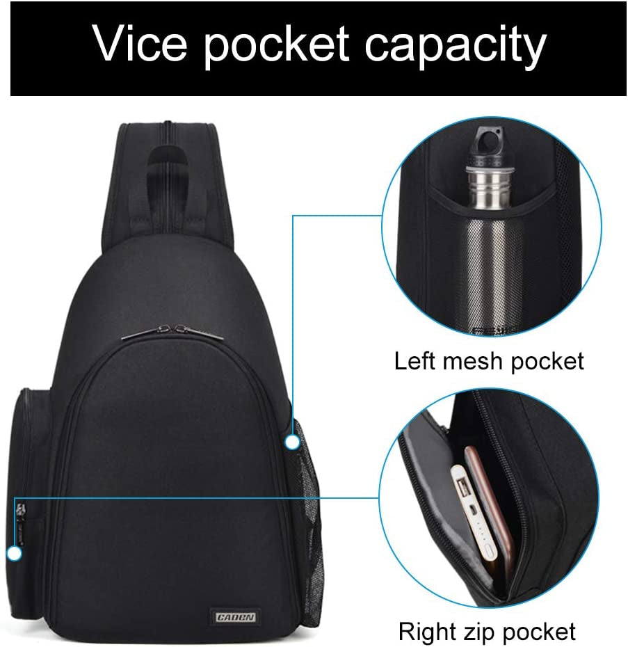 Camera Bag Sling Backpack, Camera Case Backpack with Tripod Holder for DSLR/SLR Mirrorless Cameras (Canon Nikon Sony Pentax) Black