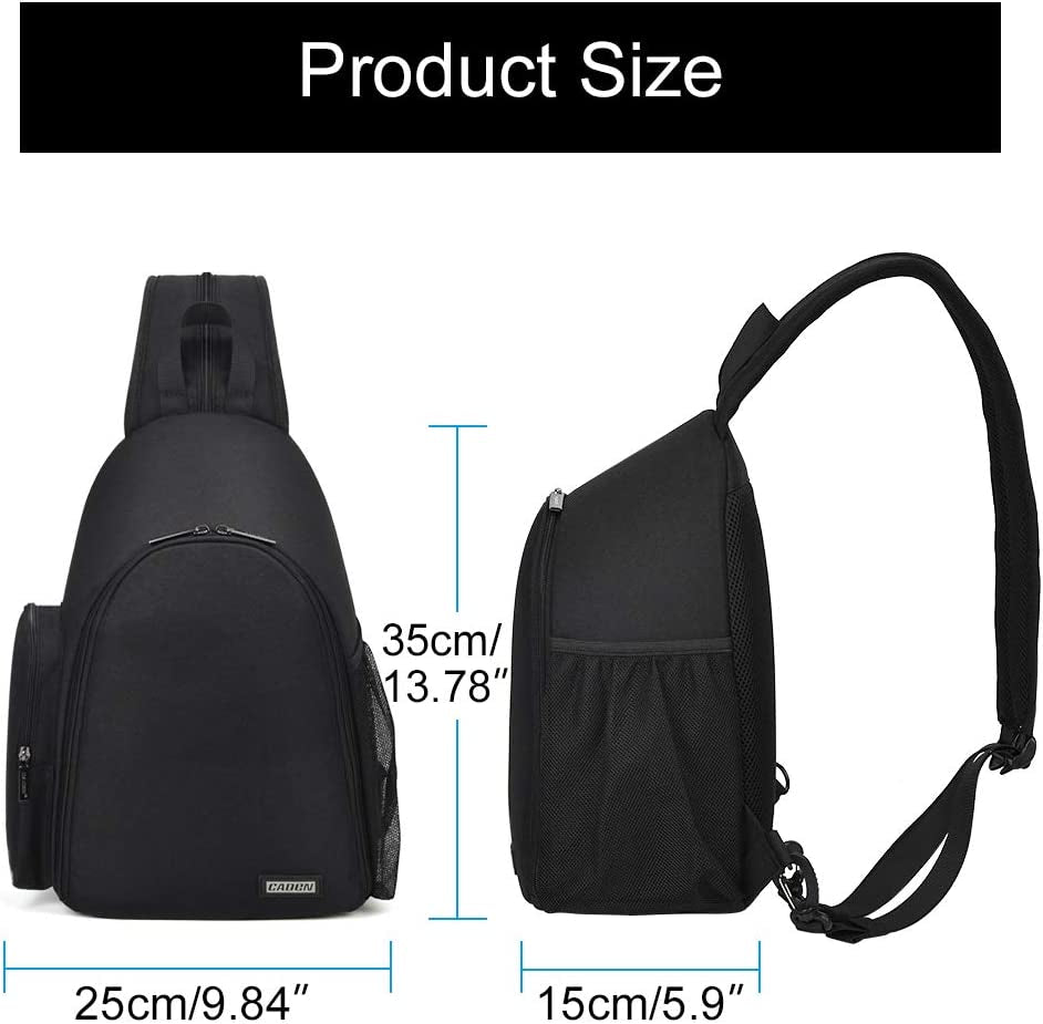 Camera Bag Sling Backpack, Camera Case Backpack with Tripod Holder for DSLR/SLR Mirrorless Cameras (Canon Nikon Sony Pentax) Black