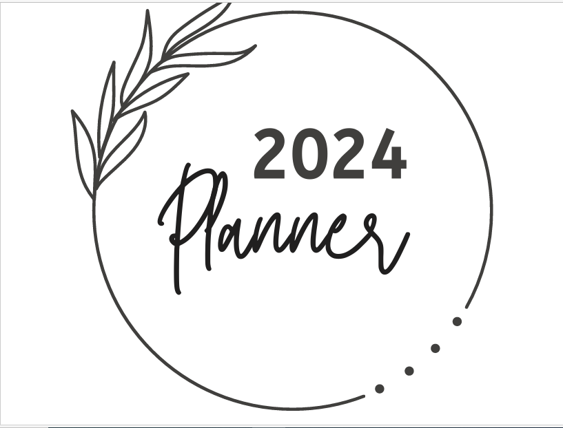 Black and White Simple Personal 2024 Planner