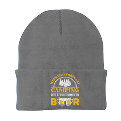 Weekend Forecast, Camping with 100% Beer Embroidered Beanie