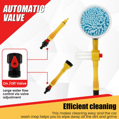Car Wash Brush Kit 360° Rotating Car Cleaning Brush with Foam Bottle and Long Handle Scratch Free High Pressure Car Scrub Brush for Cleaning Vehicle Garden Home Pet
