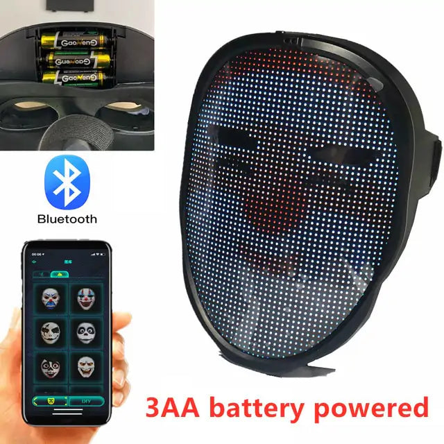 Bluetooth Light Up LED Mask