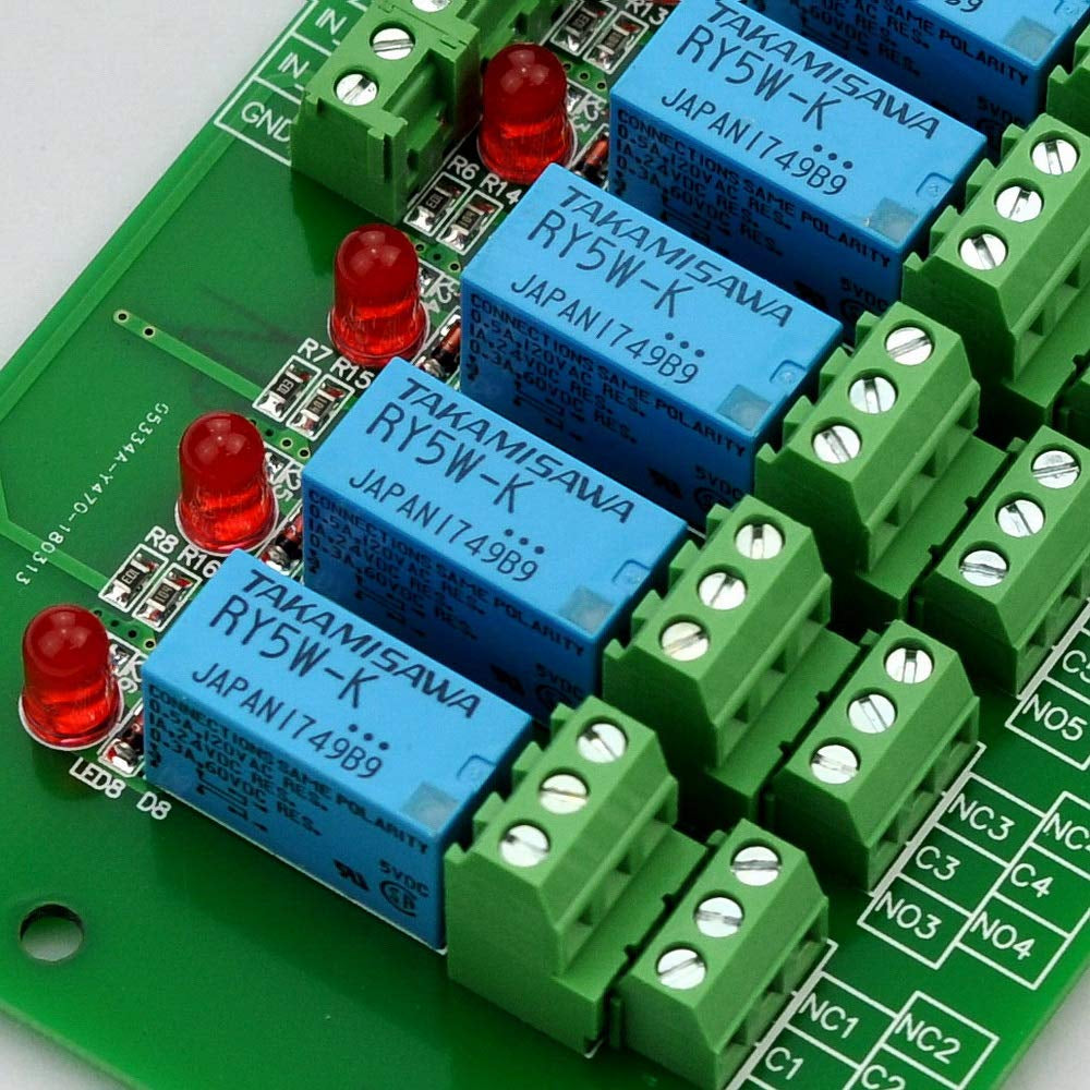 8 Channel DPDT Signal Relay Module Board (Operating Voltage: DC 5V)