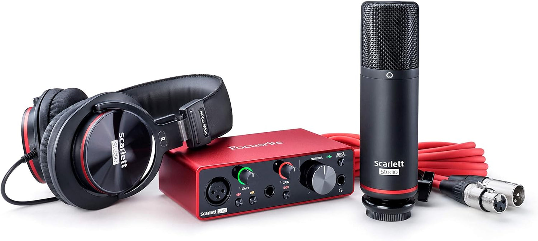 Scarlett Solo Studio 3Rd Gen USB Audio Interface Bundle for the Guitarist, Vocalist or Producer with Condenser Microphone and Headphones for Recording, Songwriting, Streaming and Podcasting
