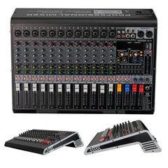 5Core Audio DJ Mixer 12 Channel Sound Board L Shape W Bluetooth USB 99 DSP Effects 48V Phantom Power