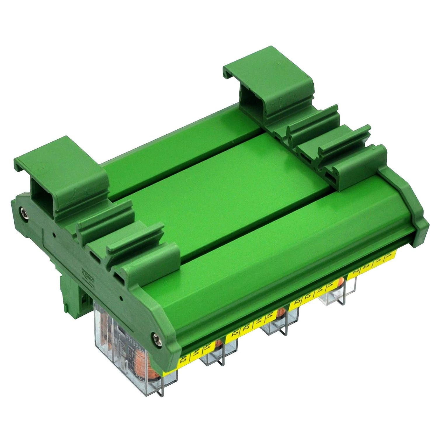 DIN Rail Mount AC/DC Control DPDT 5Amp Pluggable Power Relay Interface Module (AC/DC 24V, 4 Relay)