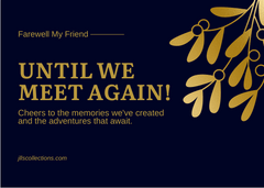 Blue and Gold Illustrative Farewell Card