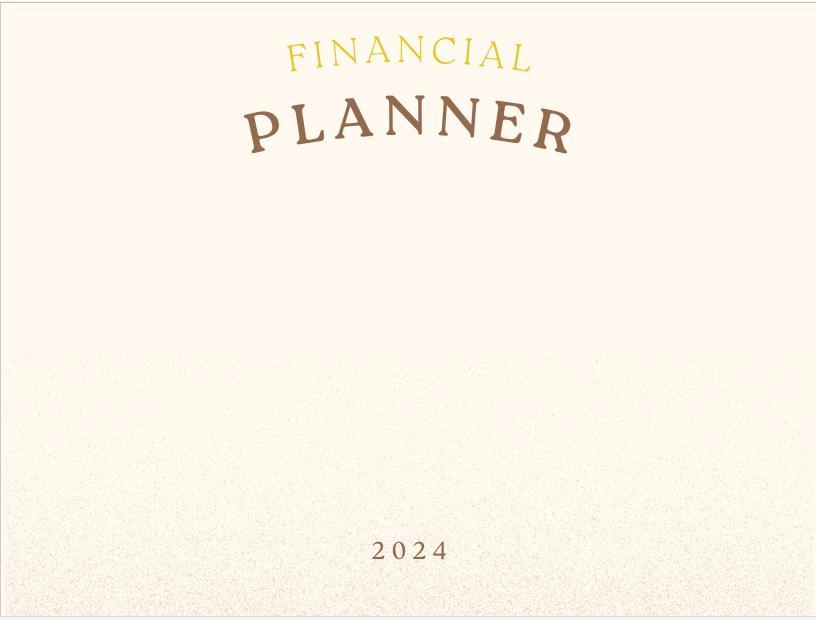 Pink and Yellow Modern Classic Financial Planner
