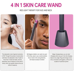 Red LED Face Massage Wand: Anti-Aging Skincare