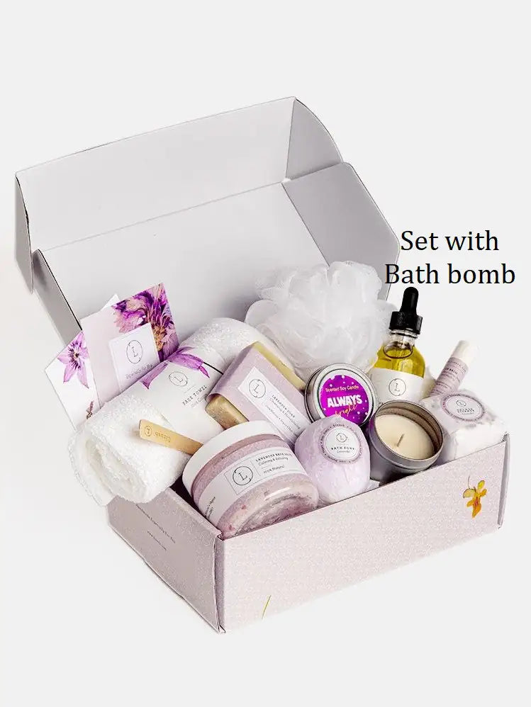 Lizush All Natural Lavender Gift Box with Bath Bomb and Shower Steamer - bath & body products